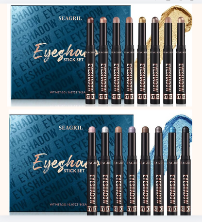 SEAGRIL  Cream Eyeshadow Stick Gift Set, 8 PCS Soft Smooth Matte Earth , Waterproof & Long-Lasting