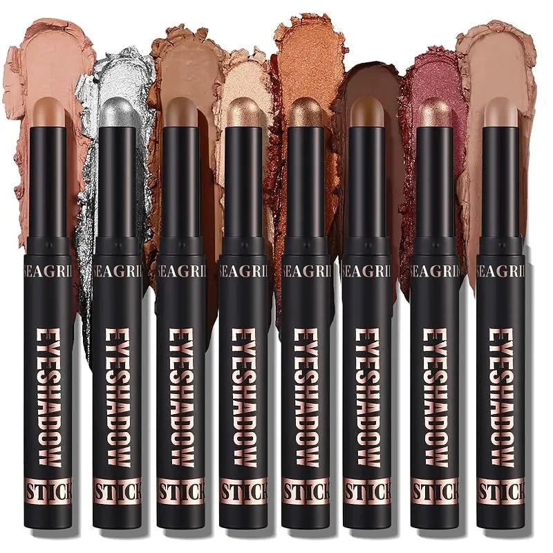 SEAGRIL  Cream Eyeshadow Stick Gift Set, 8 PCS Soft Smooth Matte Earth , Waterproof & Long-Lasting