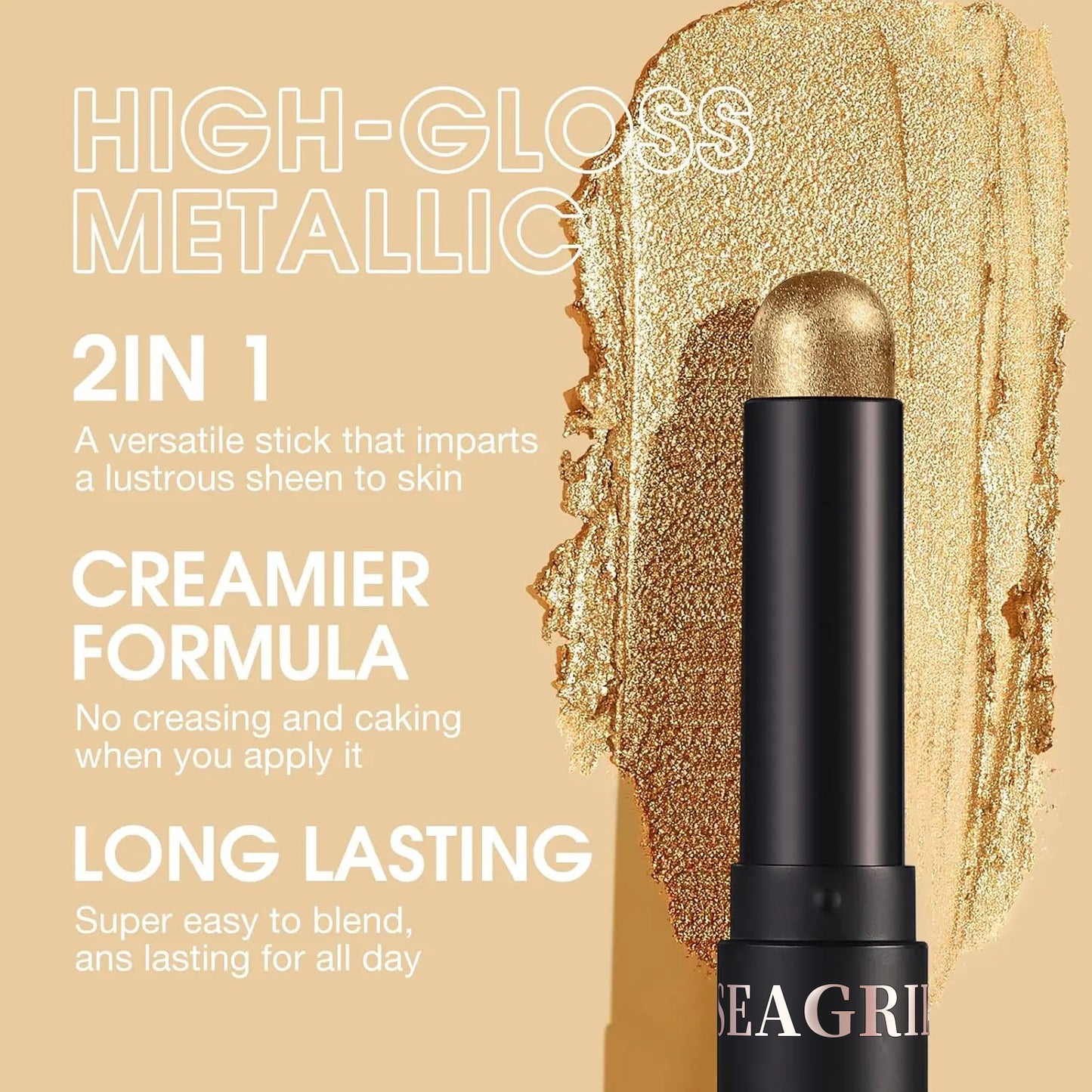 SEAGRIL  Cream Eyeshadow Stick Gift Set, 8 PCS Soft Smooth Matte Earth , Waterproof & Long-Lasting