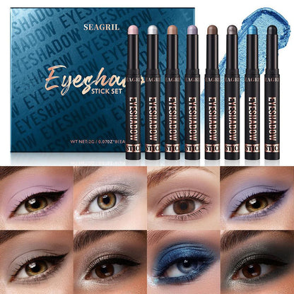SEAGRIL  Cream Eyeshadow Stick Gift Set, 8 PCS Soft Smooth Matte Earth , Waterproof & Long-Lasting